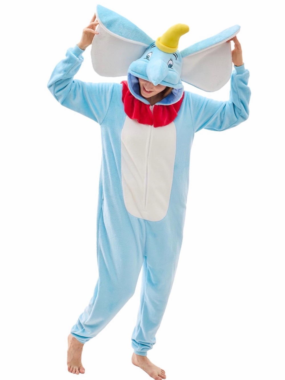 Blue Elephant Kids Costume Onesie with Red Collar